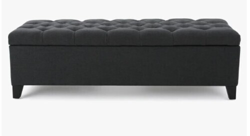 Red Barrel Studio Amalfi Upholstered Storage Bench in Dark Gray New in Box $499