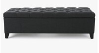 Red Barrel Studio Amalfi Upholstered Storage Bench in Dark Gray New in Box $499