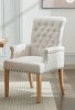 Winston Porter Tufted Upholstered High Back Accent Armchair, Faux Leather in Beige New in Box $399