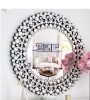 Thkshouz Silver 34 in. W x 34 in. H Modern Round Glass Framed Mirror New in Box $399