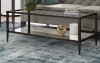 Hudson & Canal Hera 45" Wide Rectangular Coffee Table with Mirror Shelf in Blackened Bronze New in Box $399