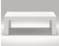 Layinsun Alturas Standalone Product Aluminum Outdoor Patio Coffee Table Modern Rectangle End Table in White New in Box $299