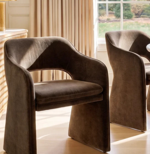 Pop Maison Charlotte Modern Chenille Velvet Dining Chair with Arms $699