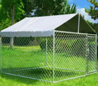 Hittite Outdoor Anti-Rust Galvanized Chain link Dog Kennel with Roof, Silver, X-Large: 81 x 81 x 67-in new open box $499