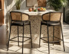 George Oliver Ethan 23" W x 21" D x 40.5" H Faux Leather and Woven Rattan Bar Stools new in box $599