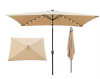 JOYESERY 10 ft. x 6.5 ft. Solar LED Rectangle Market Patio Umbrella with Solar Lights Tilt Button in Cedar Brown $299