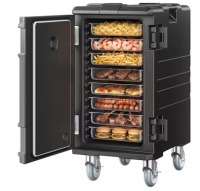 VEVOR Insulated Food Pan Carrier Front Load Catering Box w/ Wheels 120 Qt Black new in box $499