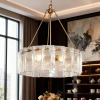 Mercer41 6 - Light Modern Shaded Drum Chandelier With Texture Glass New In Box $399