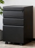Inbox Zero 23.6'' H x 14.7'' W Black 3-Drawer Mobile File Cabinet with Lock, Rolling Metal Filing Cabinet Fully Assembled on Casters, for Home Office and Under Desk, Holds Letter, Legal, and A4 Files $299