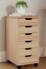 Wade Logan&reg; Carrena Solid Wood 6 Drawer Rolling Storage Cart New In Box $299