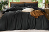MooMee Lightweight Duvet Cover 3-Piece Set Queen Size with Zipper Closure 8 Ties 100% Washed Cotton Linen Like Textured Soft Breathable All-Season New In Box $299