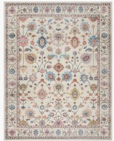 Bungalow Rose Samira Cream Pink Multi Indoor Area Rug, Transitional Flat Pile for Living Room & Bedroom- Cream, 5x7 ft. $299