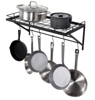 VEVOR Pot Rack Wall Mounted, 24 inch Pot and Pan Hanging Rack, Pot and Pan Hanger with 12 S Hooks, 55 lbs Loading Weight, Ideal for Pans, Utensils, Cookware in Kitchen New In Box $89
