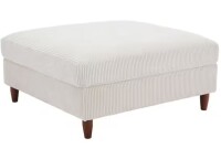 Uixe 38 in. Beige Corduroy Fabric Square Ottoman with Wood Legs New In Box $299