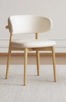 English Elm Mid-Century Modern Solid Oak Dining Chair With Tapered Legs For Kitchen - Natural Walnut New In Box $399