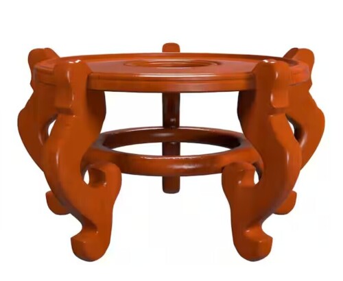 Red Lantern 15.5 in. Rosewood Fishbowl Stand in Honey New In Box $199
