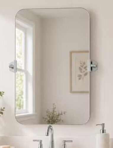 Niveal Virelia 24 in. W x 36 in. H Rectangular Framed Tilt Wall Mount Bathroom Vanity Mirror in Polished Chrome New In Box $299