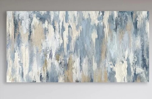 Red Barrel Studio&reg; Large Abstract Wall Art - Gray Blue Beige Canvas Pictures For Living Room Contemporary Painting Prints Decor Modern Graffiti Artwork Wall Art For Bedroom Home Office Decoration 20" X 40" New In Box $199
