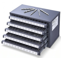 VEVOR Drill Bit Dispenser Cabinet, Five-Drawer Drill Bit Organizer Cabinet for 33/64" to 63/64" Steel Drill Dispenser Organizer Cabinet with Labels, Stackable Drill Dispenser for Drill Bit Storage New In Box $199