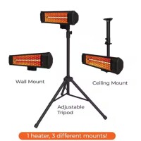HEAT STORM Tradesman 1500-Watt Electric Outdoor Infrared Quartz Portable Space Heater with Tripod, Wall and Ceiling Mount On Working $299