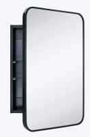 TEHOME Garnes 16.5-in x 24-in Surface/Recessed Mount Matt Black Mirrored Rectangle Soft Close Medicine Cabinet New In Box $299