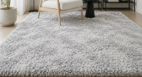 Bungalow Rose Soft Shaggy Area Rug, 5'x 7' Grey Fluffy Carpet for Living Room Bedroom $199