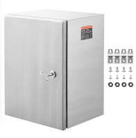 VEVOR Steel Electrical Box 16inx 12inx 6in 304 Stainless Steel Electrical Enclosure Box Wall-Mounted Outdoor Electrical Electronic Equipment Enclosure with Mounting Plate Hinges Lock IP66 Waterproof New In Box $199