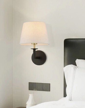 Hokku Designs Indoor Classic 1 Light Fabric Wall Light Fixture for Bedroom Entry Living Room New In Box $199