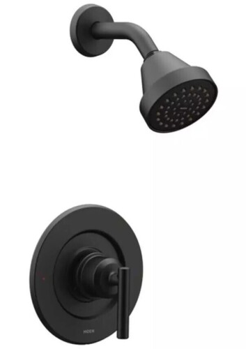 Moen Gibson&trade; One Handle Single Function Shower Faucet in Matte Black (Trim Only) $299