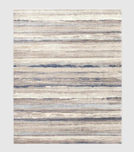 Surya 7'8"X10' Fiber Rug | Modern Blue Taupe Muted Stripes | Rectangle | Indoor | Low Pile $499