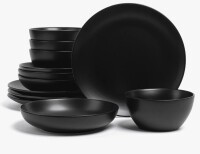 over&back Coupe 12-Piece Semi Hand-Finished Stoneware Dinnerware Set New In Box $199