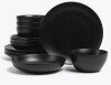 over&back Coupe 12-Piece Semi Hand-Finished Stoneware Dinnerware Set New In Box $199