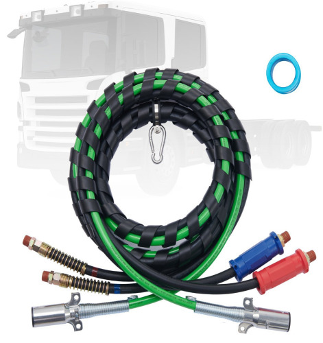 VEVOR 12FT Semi Truck Air Lines Kit, 3-in-1 Air Hoses & ABS Power Line for Semi Truck Trailer Tractor, 7-Way Plug Electrical Cord Cable and Rubber Air Lines Hose Assembly Kit with Hook & Teflon Tape New In Box $199