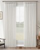 Latitude Run&reg; Thick Linen Fabric Memory Trained Pinch Pleated Solid Farmhouse Semi Sheer Curtain 2 Panels, 50" W x 108" L New $99