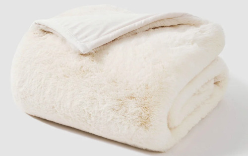 EverGrace Luxury Soft Faux Chinchilla Fur Throw Blanket 1220GSM New In Box $199
