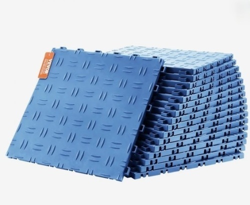 VEVOR Garage Tiles Interlocking, 12 x 12 x 0.53 inch 50 Pack Garage Floor Covering Tiles, Non-Slip Double-Sided Texture Garage Flooring Tiles, for Garages, Basements, Repair Shops, Blue New in Box $299