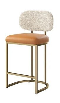 ALPHA HOME Bar Stool with Back, 24.8 Inch Counter Height Bar Stool, Modern Counter Stool Upholstered Barstool with Metal Frame for Home Bars, Kitchen Islands, Bronze/Gold Leg $399