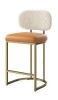 ALPHA HOME Bar Stool with Back, 24.8 Inch Counter Height Bar Stool, Modern Counter Stool Upholstered Barstool with Metal Frame for Home Bars, Kitchen Islands, Bronze/Gold Leg $399