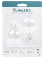 Fusion 2pk 25W Light Bulbs for Wax Warmers New in Box