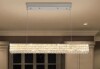 Mercer41 Modern Crystal Chandelier Rectangular Crystal Chandelier Contemporary Linear Pendant Ceiling Light Fixture For Living Dining Room Kitchen Island New In Box $399