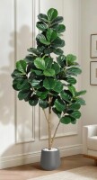 Latitude Run&reg; 6 ft. Artificial Fiddle Leaf Fig Tree in Pot, Realistic Faux Ficus for Home Office Decor $199