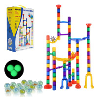VEVOR Marble Run Set, 110 Piece Marble Maze Building Block Brain Game, with 10 Glow in the Dark Marbles + 20 Glass Marbles, Educational Learning Race Track STEM Toys, for Kids, Boys, Girls Ages 3 + New In Box $79