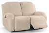 KinCam Loveseat Recliner Covers, Stretch Reclining Cover, Vanilla 2 Seat Jacquard Soft Recliner Slipcovers, Washable Recliner Couch Covers, Furniture Protector Covers with Pocket for Pet Kid $99