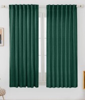Gracie Oaks Toyoko Linen Blend Semi-Sheer Back Tab Curtains (Set of 2), 52" x 84" New $99