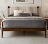George Oliver Ava Solid Wood Platform Queen Size Bed with Upholstered Headboard New in Box $899