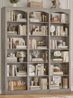 Laurel Foundry Home Huckins 71.2" H X 63.4" W Standard Bookcase With Adjustable Shelves, Wood Storage Bookshelves New in Box $699