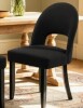 Latitude Run Cindina Linen Upholstered Dining Chair with Curved High Back and Solid Wood Legs in Black New in Box $399