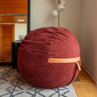 Big Joe Fuf 5' Oversized Foam Bean Bag Chair with Removable Cover for Kids, Teens, Adults, Deep Terracotta, Corded Plush, 5 foot Large Reading and Gaming Seat, New in Box $299