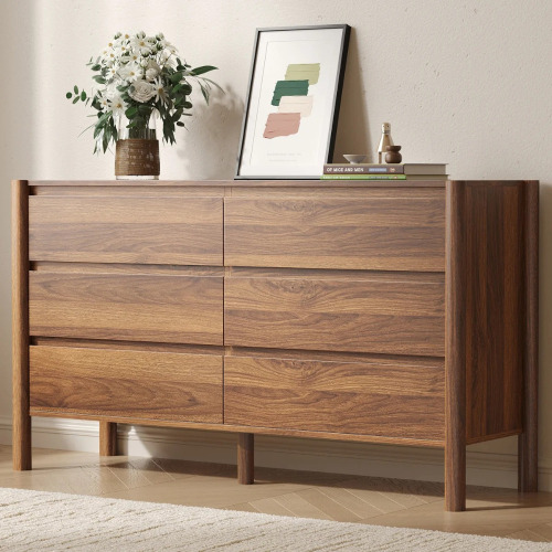 Ebern Designs 6 Drawers Dresser, Double Dresser With Solid Wood Leg $499