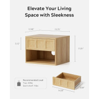 Latitude Run Modern Floating Nightstand With Curved Corners, New in Box $299